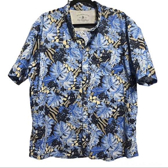 Gh Bass Mens Hawaiian Shirt Sunblocker 